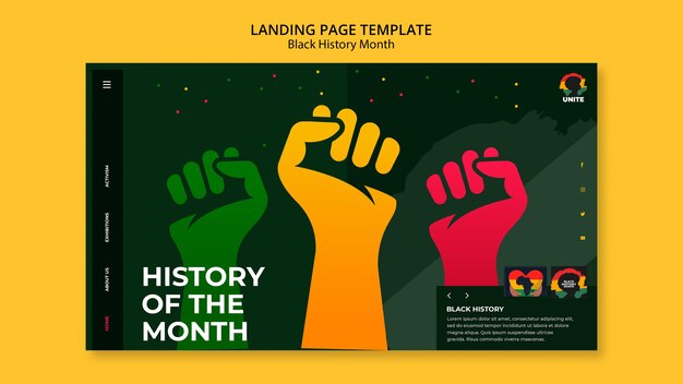 Modello di pagina di destinazione del mese della storia nera