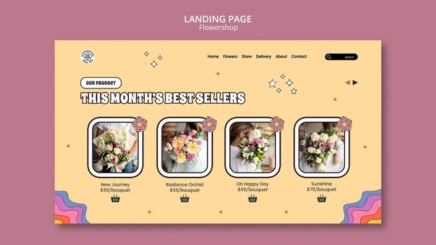 Modello di pagina di destinazione del negozio di fiori