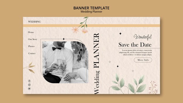 Modello di pagina di destinazione del pianificatore di matrimoni