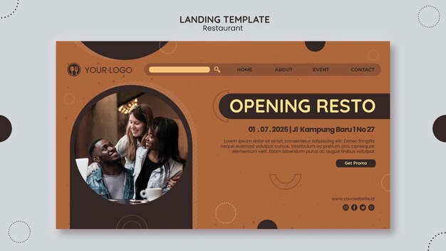 Modello di pagina di destinazione del ristorante