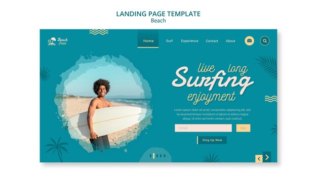 Modello di pagina di destinazione del tempo di navigazione