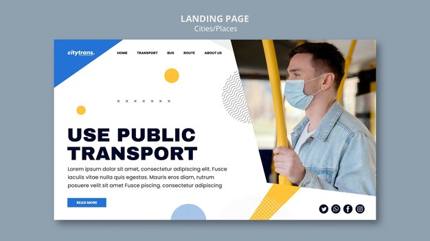 Modello di pagina di destinazione del trasporto pubblico