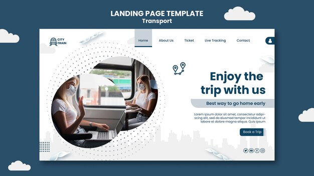 Modello di pagina di destinazione del trasporto
