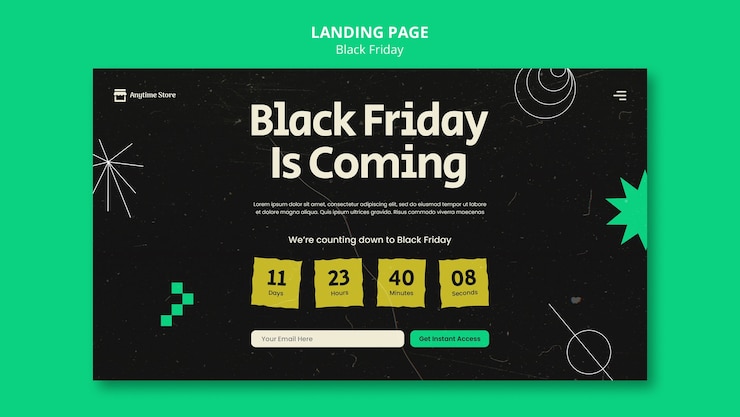 PSD gratuito modello di pagina di destinazione del venerdì nero dal design piatto