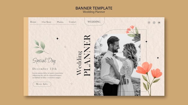 Modello di pagina di destinazione del wedding planner