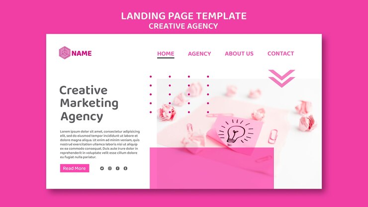 PSD gratuito modello di pagina di destinazione dell'agenzia creativa