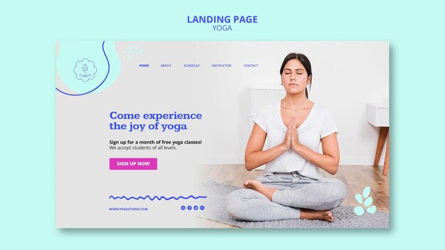 Modello di pagina di destinazione dell'annuncio di yoga