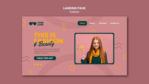 Modello di pagina di destinazione dell'azienda di moda