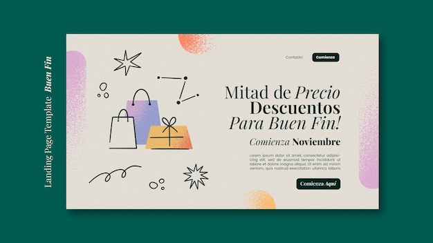 Modello di pagina di destinazione dell'evento Buen fin