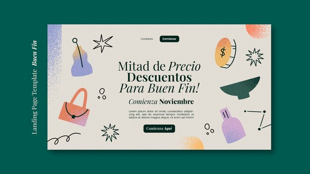 Modello di pagina di destinazione dell'evento Buen fin