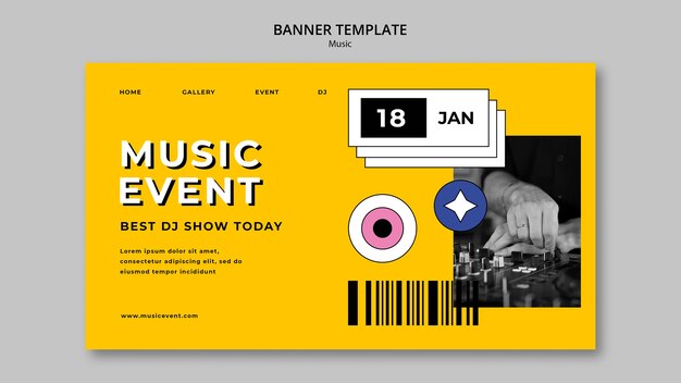 Modello di pagina di destinazione dell'evento musicale retrò