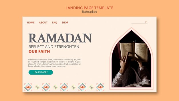 Modello di pagina di destinazione della celebrazione del Ramadan
