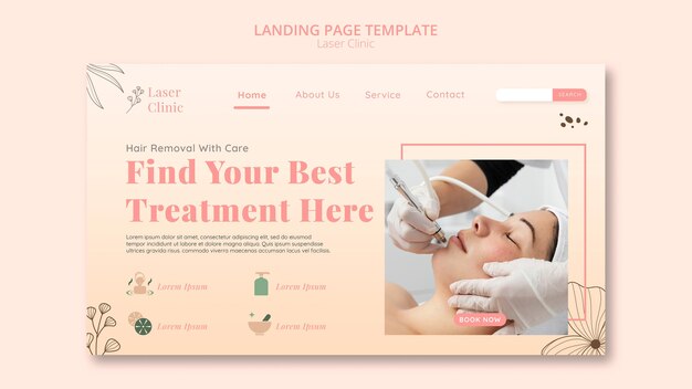 Modello di pagina di destinazione della clinica laser professionale