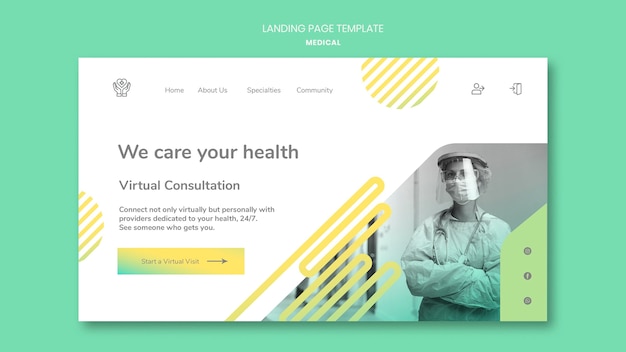 Modello di pagina di destinazione della consultazione virtuale