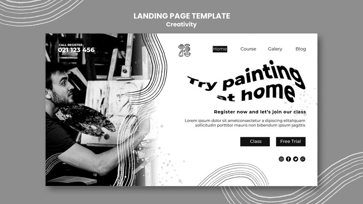 PSD gratuito modello di pagina di destinazione della creatività