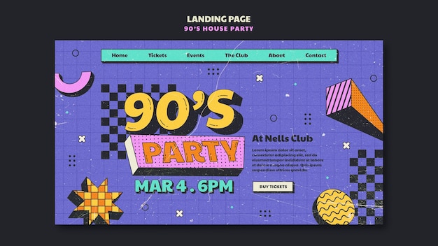 Modello di pagina di destinazione della festa di casa
