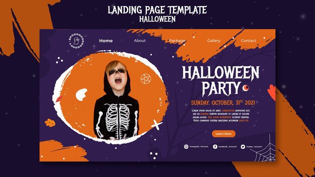 Modello di pagina di destinazione della festa di Halloween