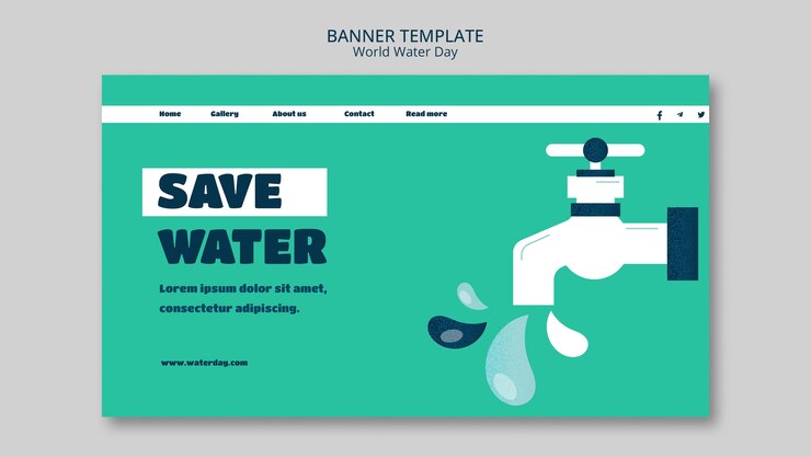 PSD gratuito modello di pagina di destinazione della giornata mondiale dell'acqua