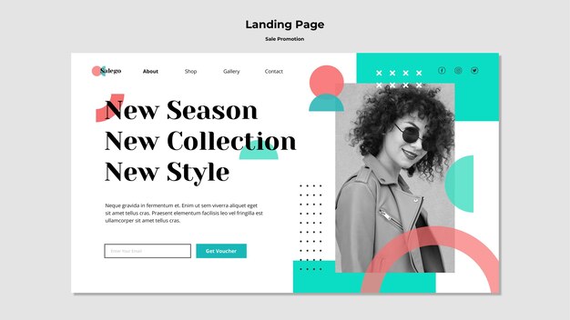 Modello di pagina di destinazione della promozione di vendita