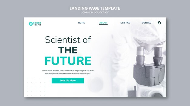Modello di pagina di destinazione della ricerca scientifica