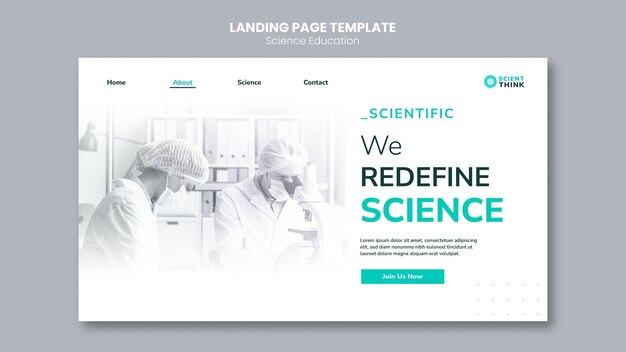 Modello di pagina di destinazione della ricerca scientifica