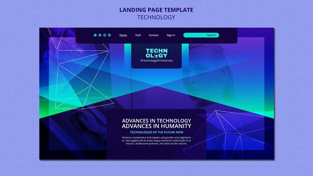 Modello di pagina di destinazione della tecnologia gradiente