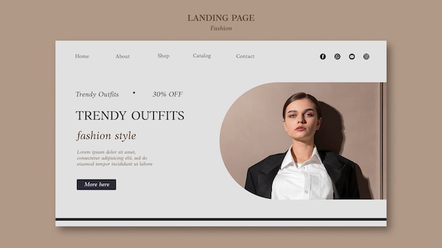 Modello di pagina di destinazione di moda con foto