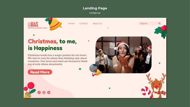 Modello di pagina di destinazione di Natale festivo