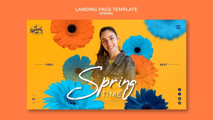 PSD gratuito modello di pagina di destinazione di primavera