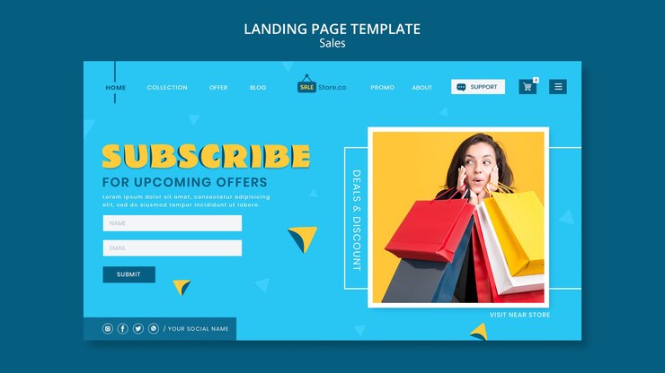 PSD gratuito modello di pagina di destinazione di vendita