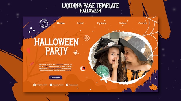 Modello di pagina di destinazione festa di Halloween