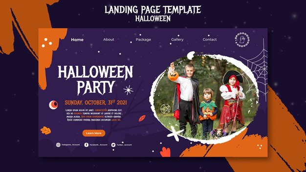 Modello di pagina di destinazione festa di Halloween