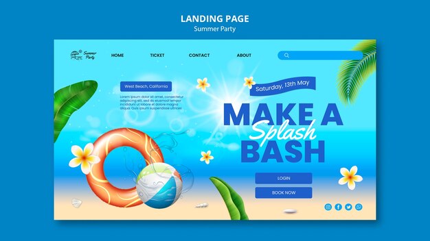 Modello di pagina di destinazione festa estiva