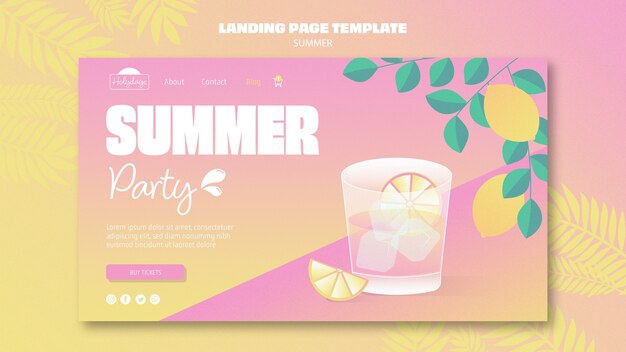 Modello di pagina di destinazione festa estiva