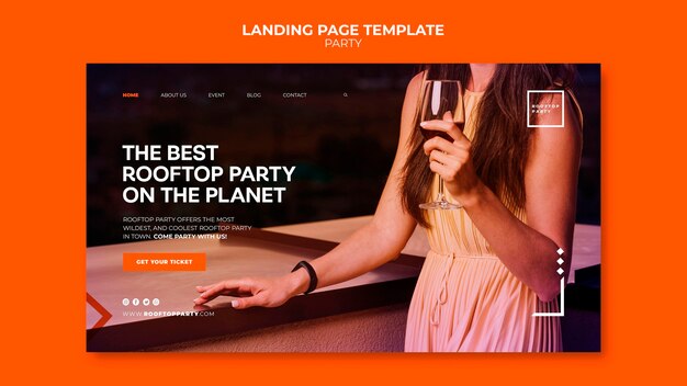 Modello di pagina di destinazione festa sul tetto