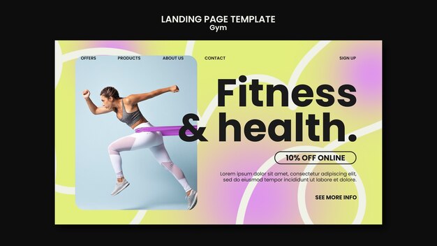 Modello di pagina di destinazione per l'allenamento sportivo
