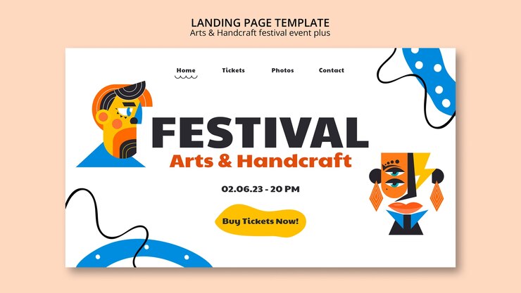 PSD gratuito modello di pagina di destinazione per l'arte e l'artigianato