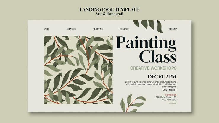 PSD gratuito modello di pagina di destinazione per l'arte e l'artigianato
