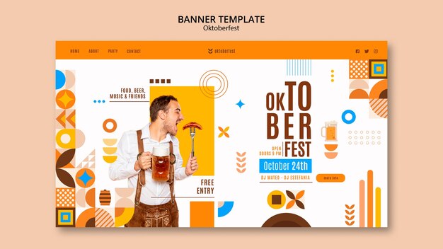 Modello di pagina di destinazione per la celebrazione del festival della birra dell'oktoberfest