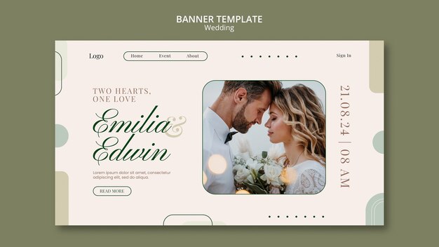 Modello di pagina di destinazione per la celebrazione del matrimonio