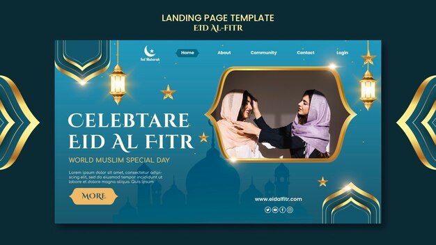 Modello di pagina di destinazione per la celebrazione di Eid-al fitr