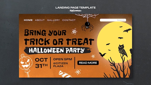 Modello di pagina di destinazione per la celebrazione di Halloween