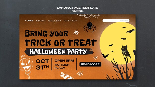 Modello di pagina di destinazione per la celebrazione di Halloween