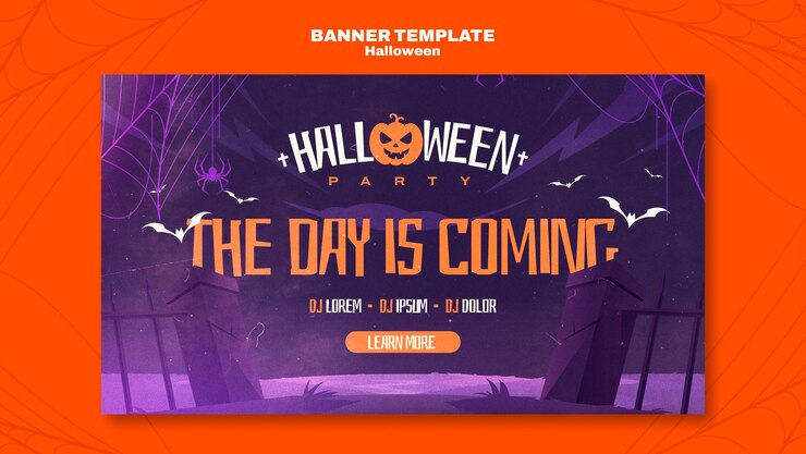 PSD gratuito modello di pagina di destinazione per la celebrazione di halloween