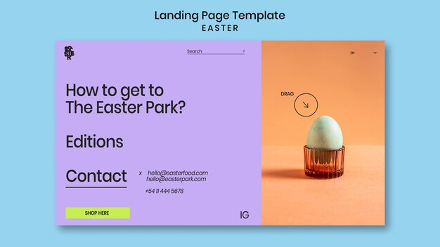 Modello di pagina di destinazione per la celebrazione di Pasqua