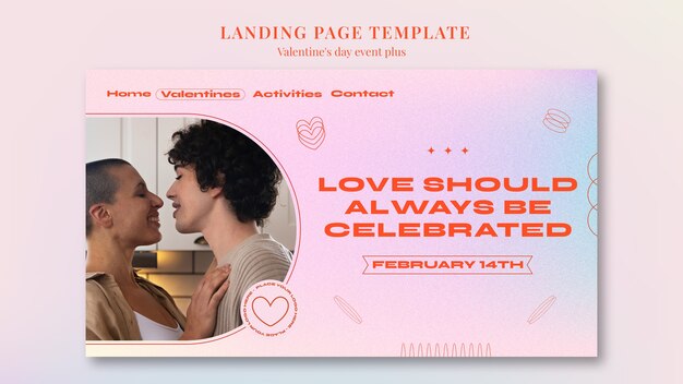 Modello di pagina di destinazione per la celebrazione di San Valentino