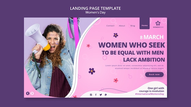 Modello di pagina di destinazione per la festa della donna