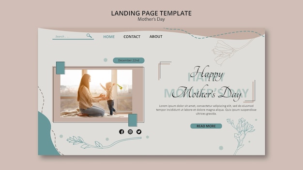 Modello di pagina di destinazione per la festa della mamma
