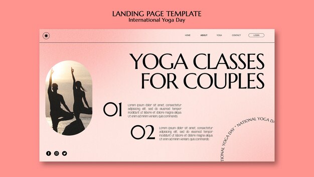 Modello di pagina di destinazione per la Giornata internazionale dello yoga