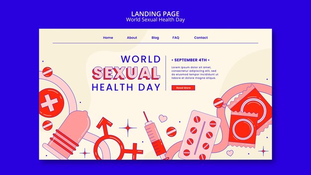 Modello di pagina di destinazione per la giornata mondiale della salute sessuale